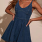 Denim High Waist Flowy Dress