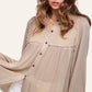Soft Washed Button Down Waffle Textured Gauze Shirts