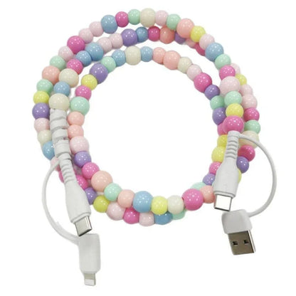 Beaded Charging Cable 2 in 1 Charger - Southern Sassy Boutique