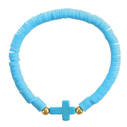 Ceramic Cross Elastic Bracelets - Southern Sassy Boutique