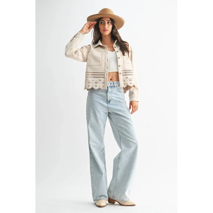 LASERCUT DETAILING JACKET - Southern Sassy Boutique