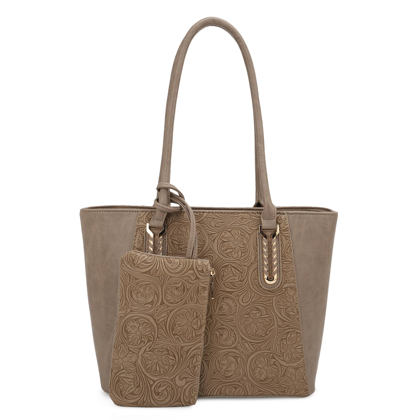Maye Paisley Embossed 3 in 1 Tote Set