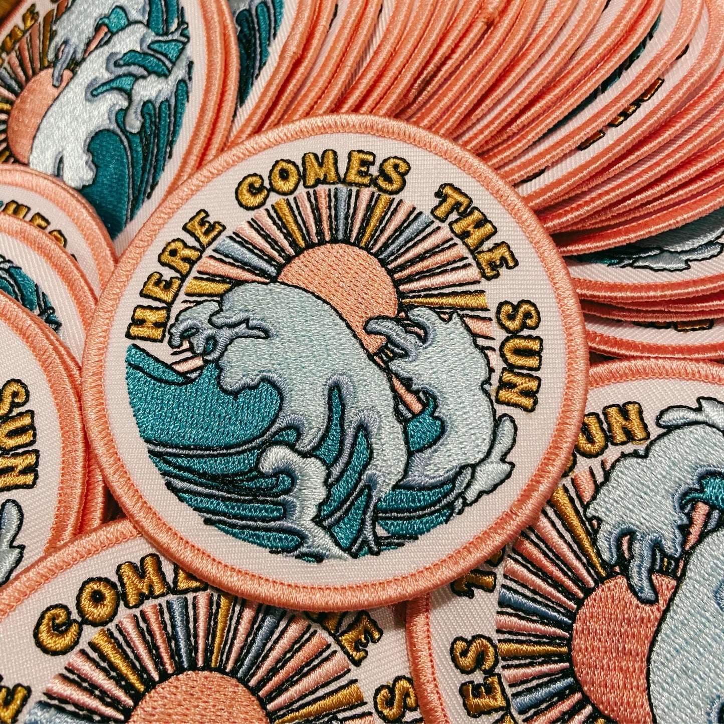 3" Here Comes The Sun - Embroidered Hat Patch - Southern Sassy Boutique