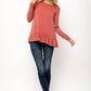 Ruffle Hem Long Sleeve Top
