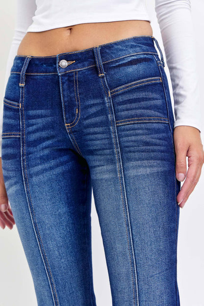 Low Rise Relaxed Flare with Front Pockets - Southern Sassy Boutique