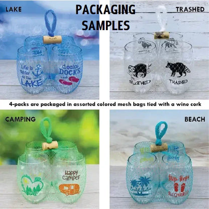 WINE LOVERS GOLD Unbreakable TRITAN Plastic Wine Glasses - Southern Sassy Boutique