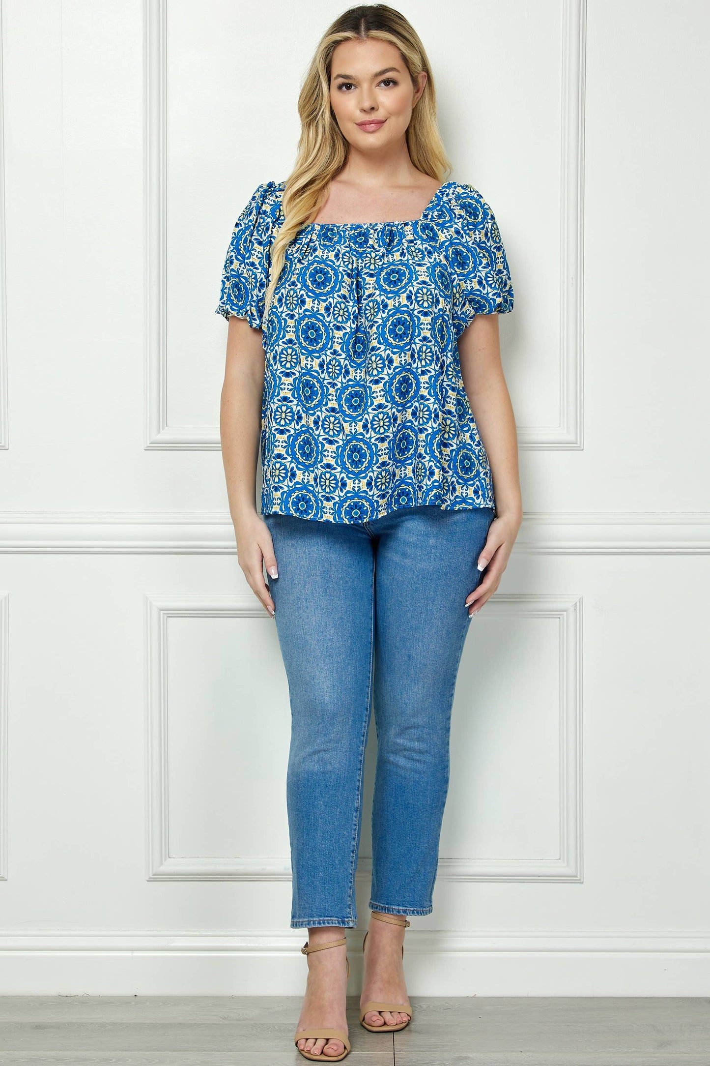 Curvy Bubble Trapeze Blouse