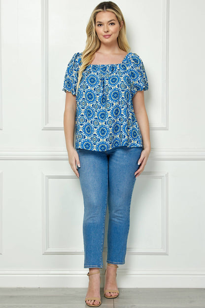 Curvy Bubble Trapeze Blouse