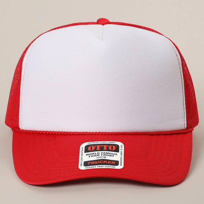 Two-Tone Mesh Back High Crown Foam Trucker Hat - Southern Sassy Boutique