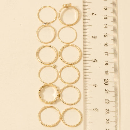 Twelve Piece Heart Stackable Ring Set