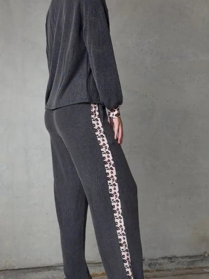 Corded Short Sleeve Leopard Set