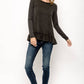 Ruffle Hem Long Sleeve Top