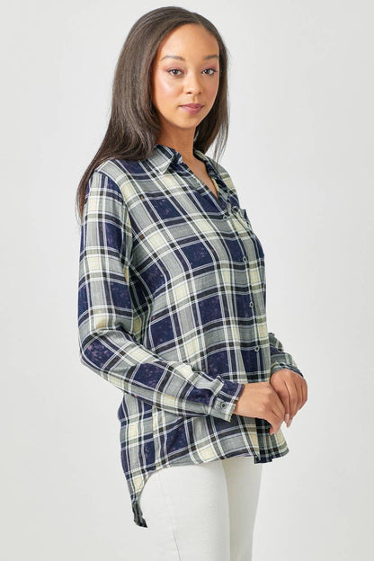 Plaid Button Down Shirt - Southern Sassy Boutique