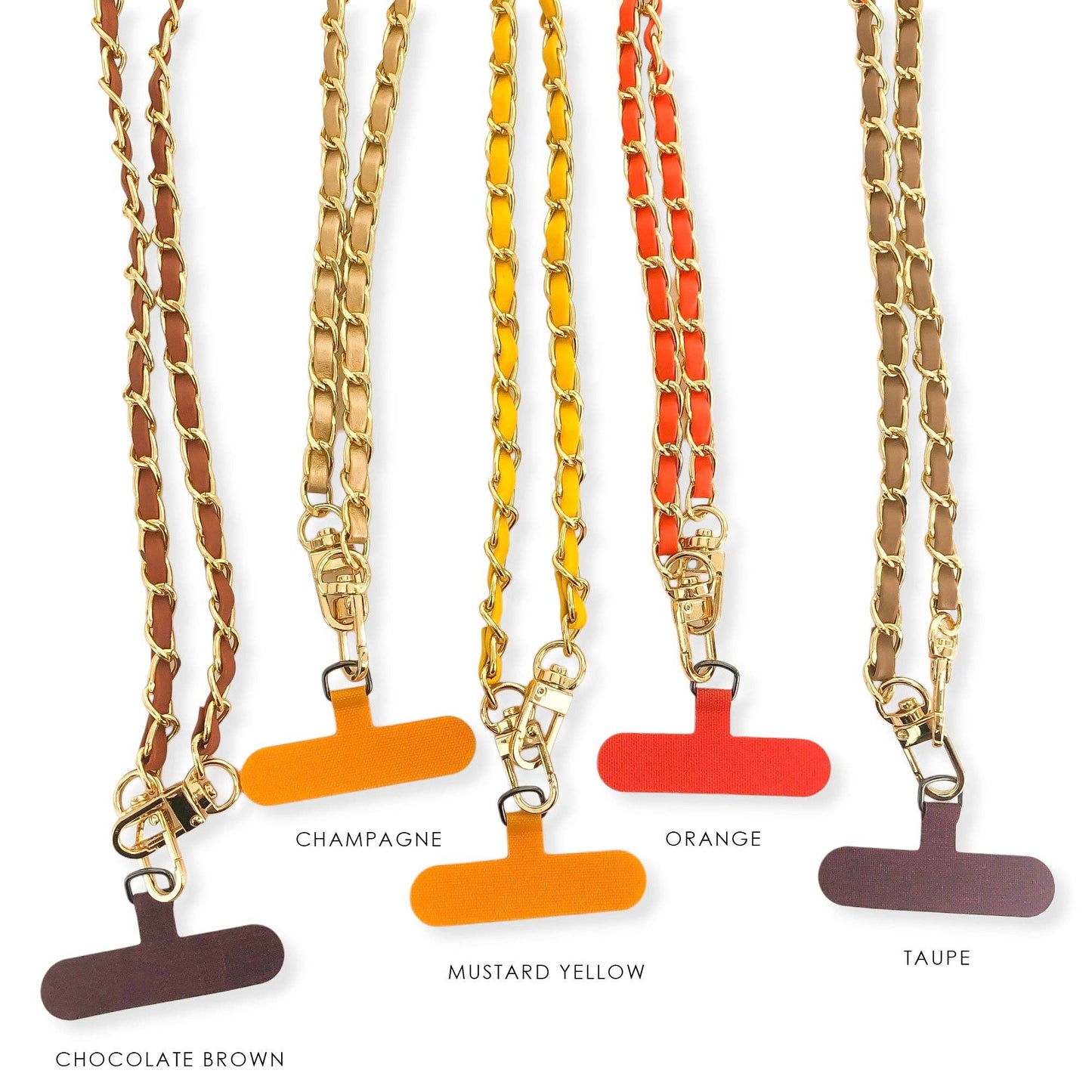 Long Faux Vegan Leather Phone Chain