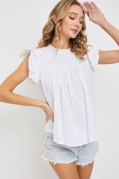 Smoked Ruffle Pullover Top