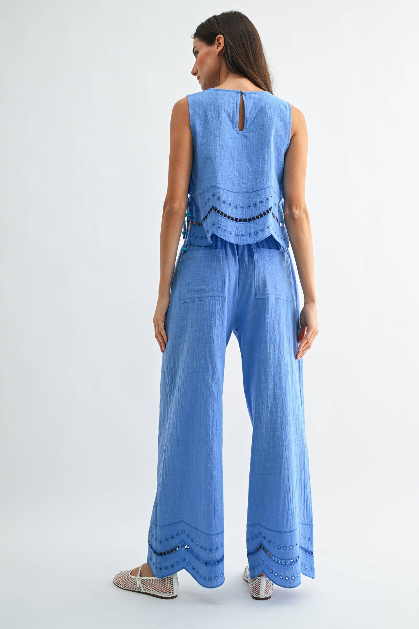 Embroidered Pant Matching Set