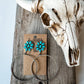 Western Flower Stone Hoop Earrings