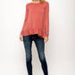 Ruffle Hem Long Sleeve Top