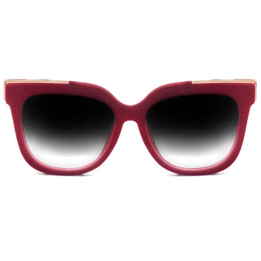 Coco - Red Velvet Frame Black Lens Wayfarer Sunglasses