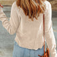 Waffle Knit Long Sleeve Top