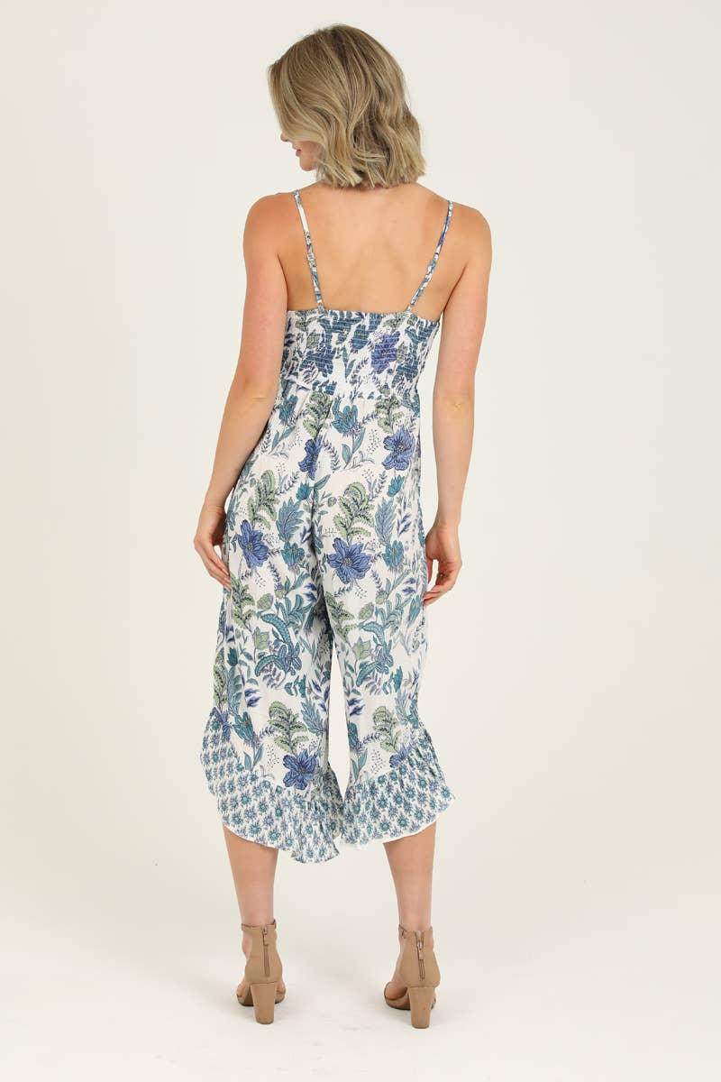 V NECK ANGLED HEM JUMPSUIT