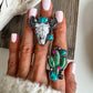 Western Pendant Adjustable Ring - Cactus | Steer 