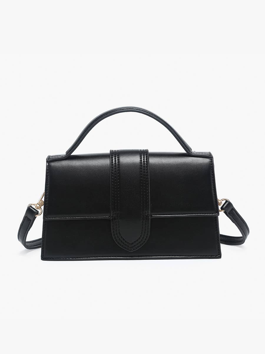 Capri Metallic Satchel w/ Crossbody Strap