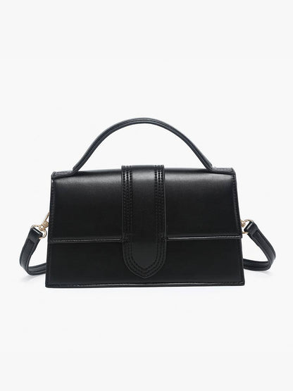 Capri Metallic Satchel w/ Crossbody Strap