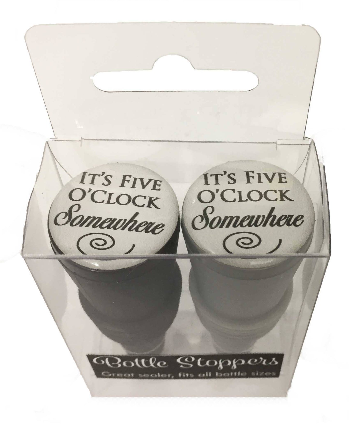 It's Five O'clock Somewhere - 2 pack bottle stoppers