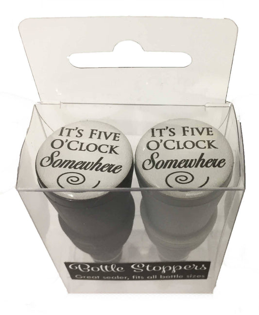 It's Five O'clock Somewhere - 2 pack bottle stoppers