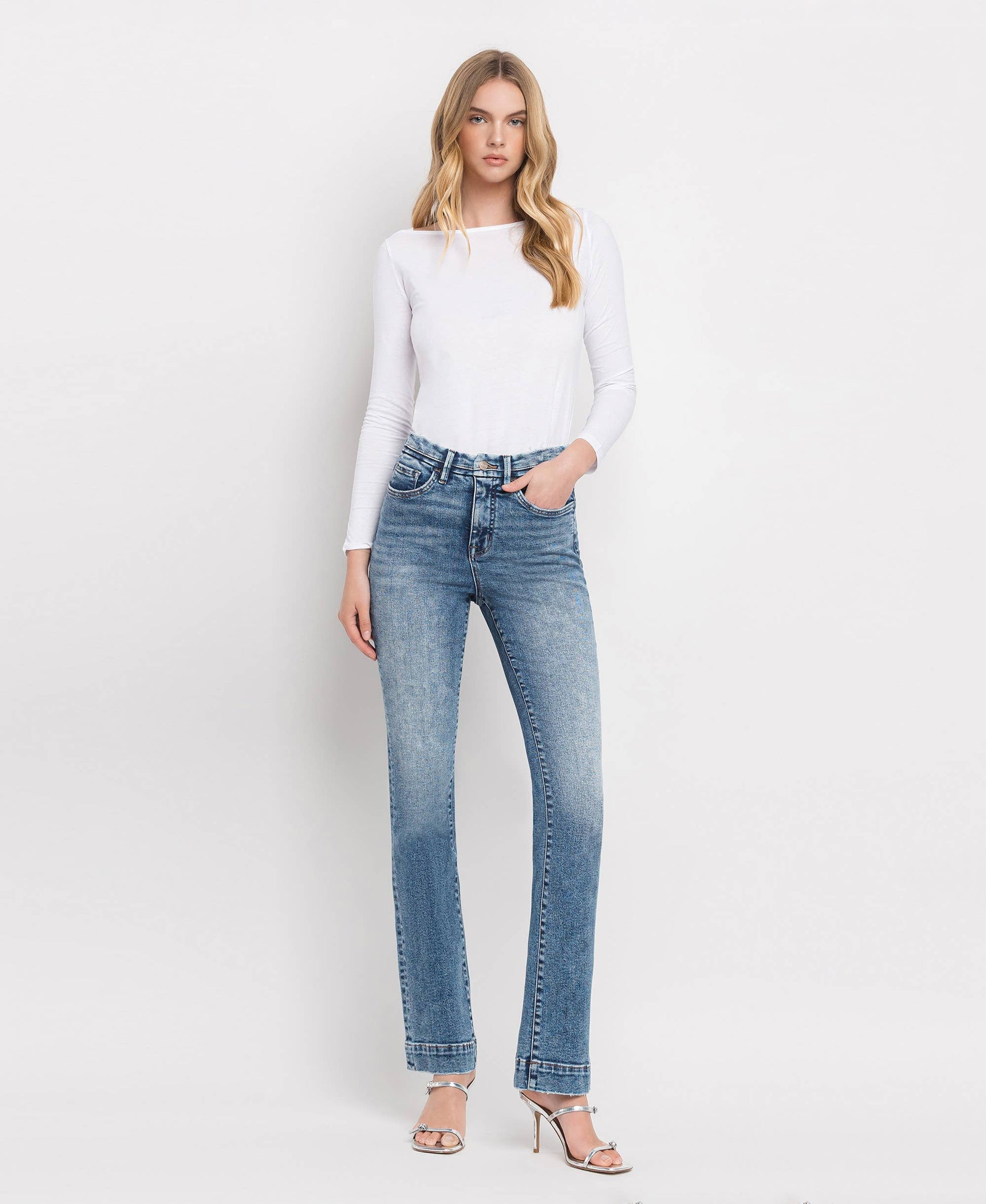TUMMY CONTROL HIGH RISE BOOTCUT JEANS - Southern Sassy Boutique