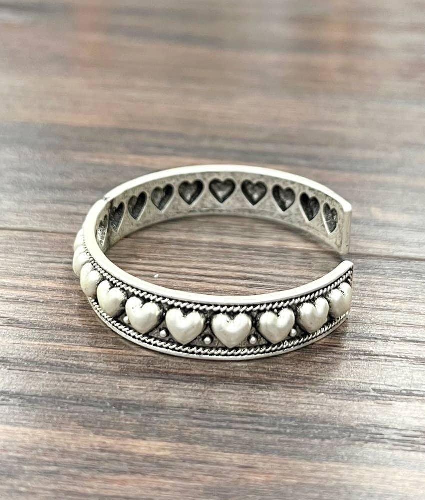 711632, Boho Heart Cuff Bracelet - Southern Sassy Boutique
