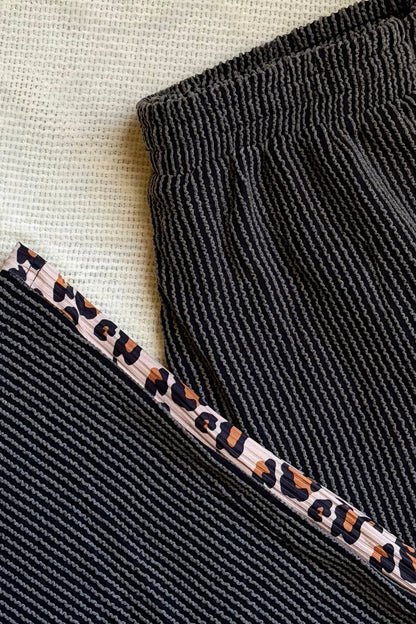 Corded Short Sleeve Leopard Set