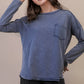Mineral Washed Casual Knit Top