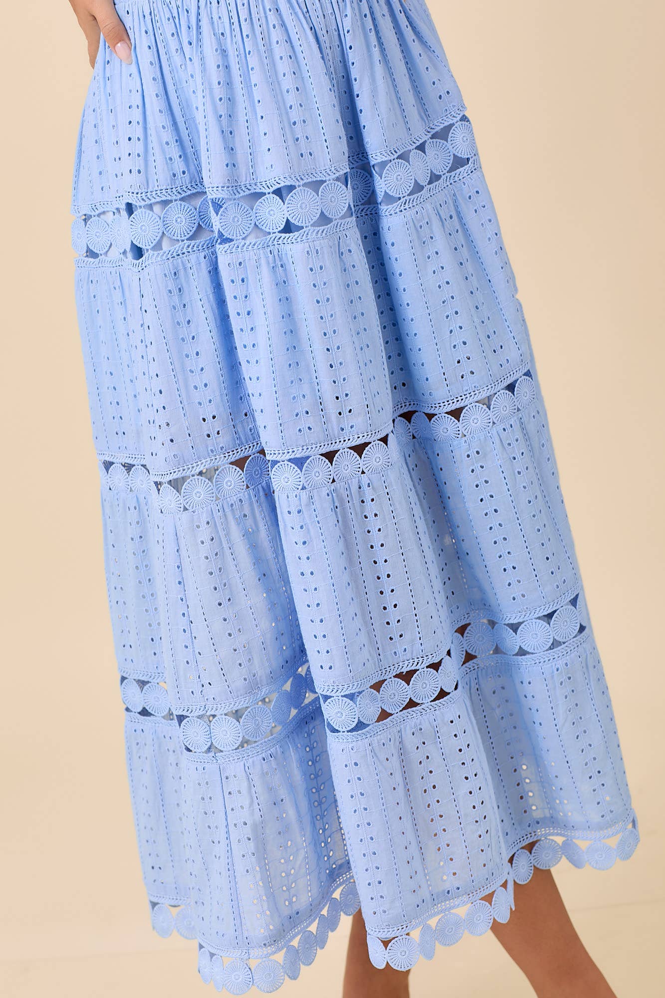 Smocked Eyelet Maxi Dress
