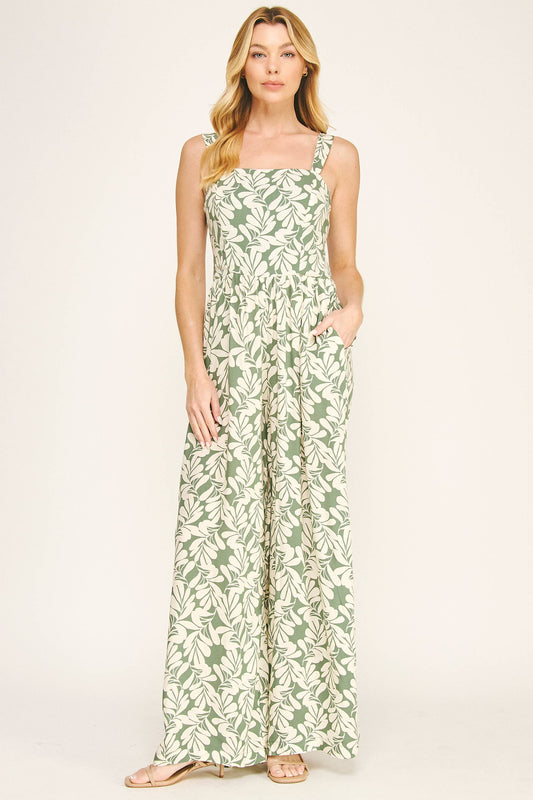 Square Neck Wide Leg Jumpsuit