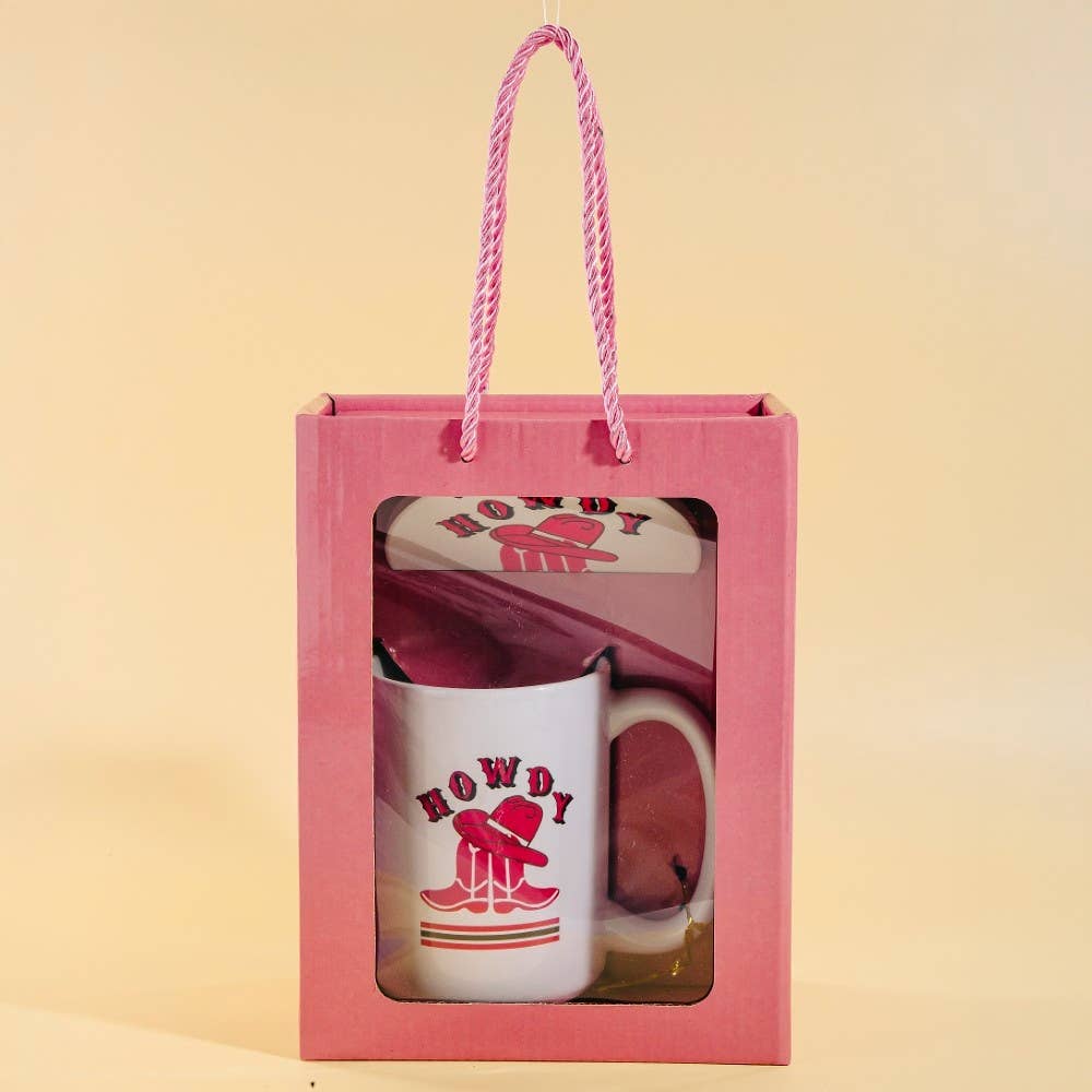 Western Cowboy Boots And Hat 15 Oz Mug With Matching Coaster