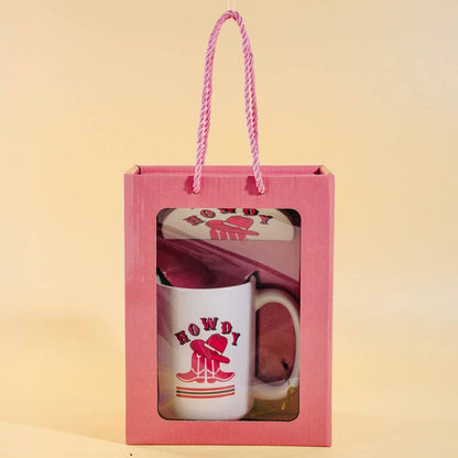 Western Cowboy Boots And Hat 15 Oz Mug With Matching Coaster