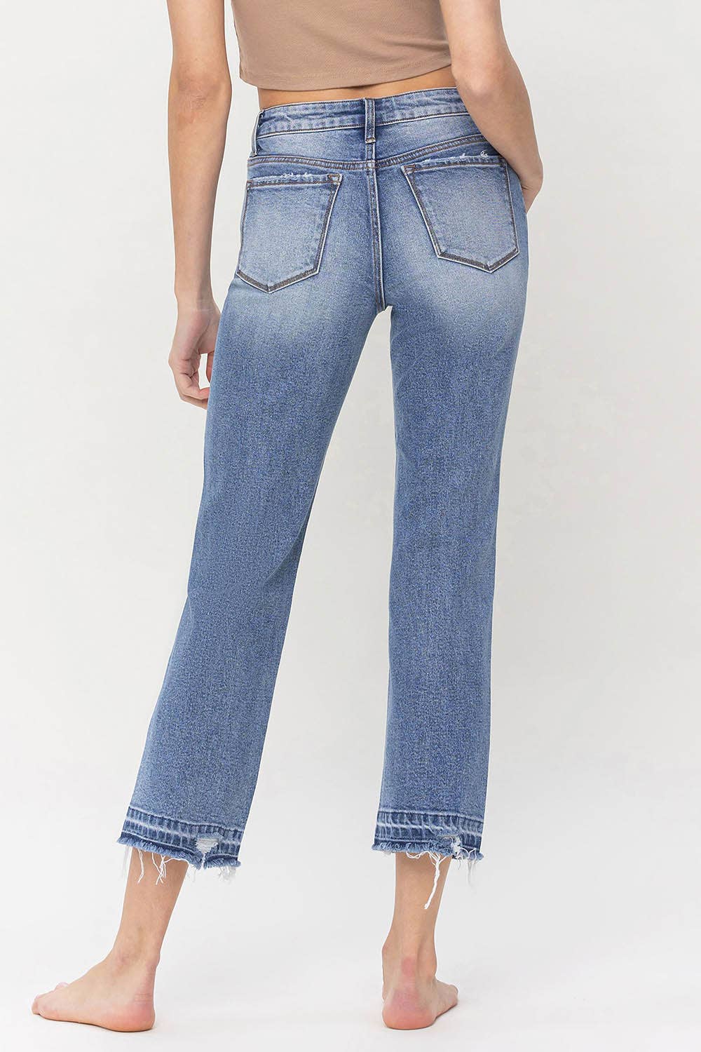 HIGH RISE CROP STRAIGHT JEANS - Southern Sassy Boutique