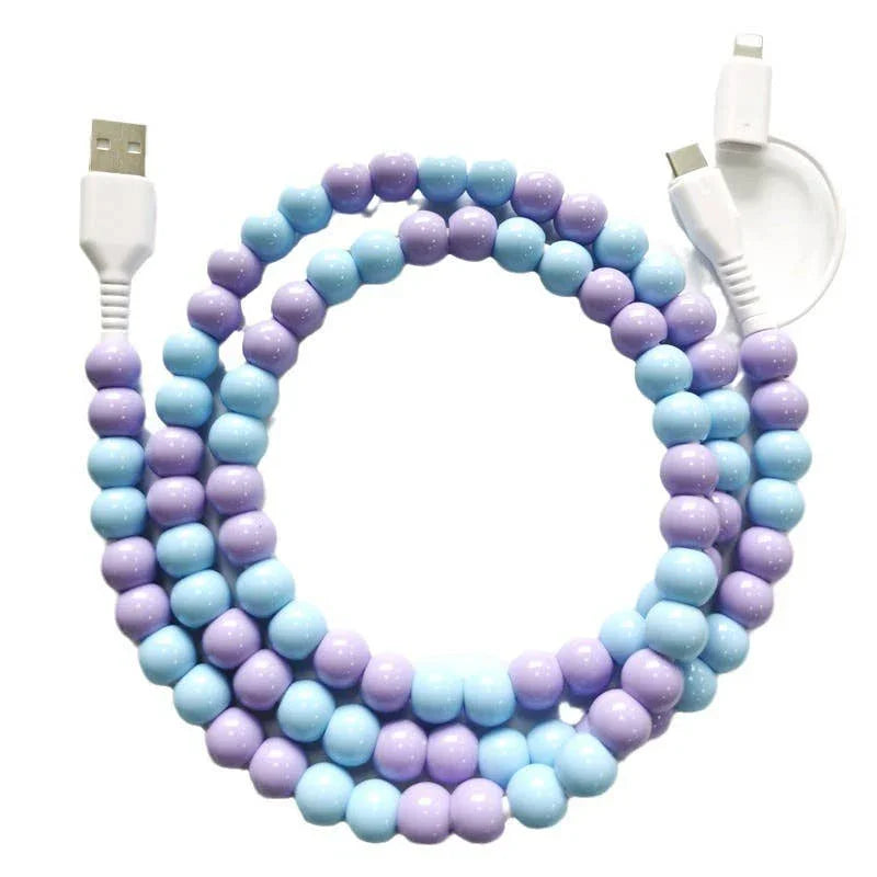 Colorful Beaded 2-in-1 Fast Charging Cable - Southern Sassy Boutique