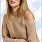 Boat Neck Off Shoulder Cozy Dolman Sleeve Sweater