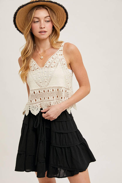 CROCHET LACE TANK - Southern Sassy Boutique