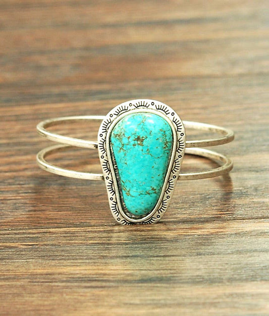 710715, Brass Cuff, Turquoise Bracelet