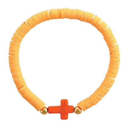 Ceramic Cross Elastic Bracelets - Southern Sassy Boutique