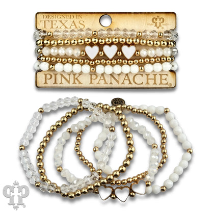 Enamel hearts and faceted bead bracelet - Southern Sassy Boutique