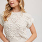 KNIT SWEATER SHORT SLEEVED PULLOVER
