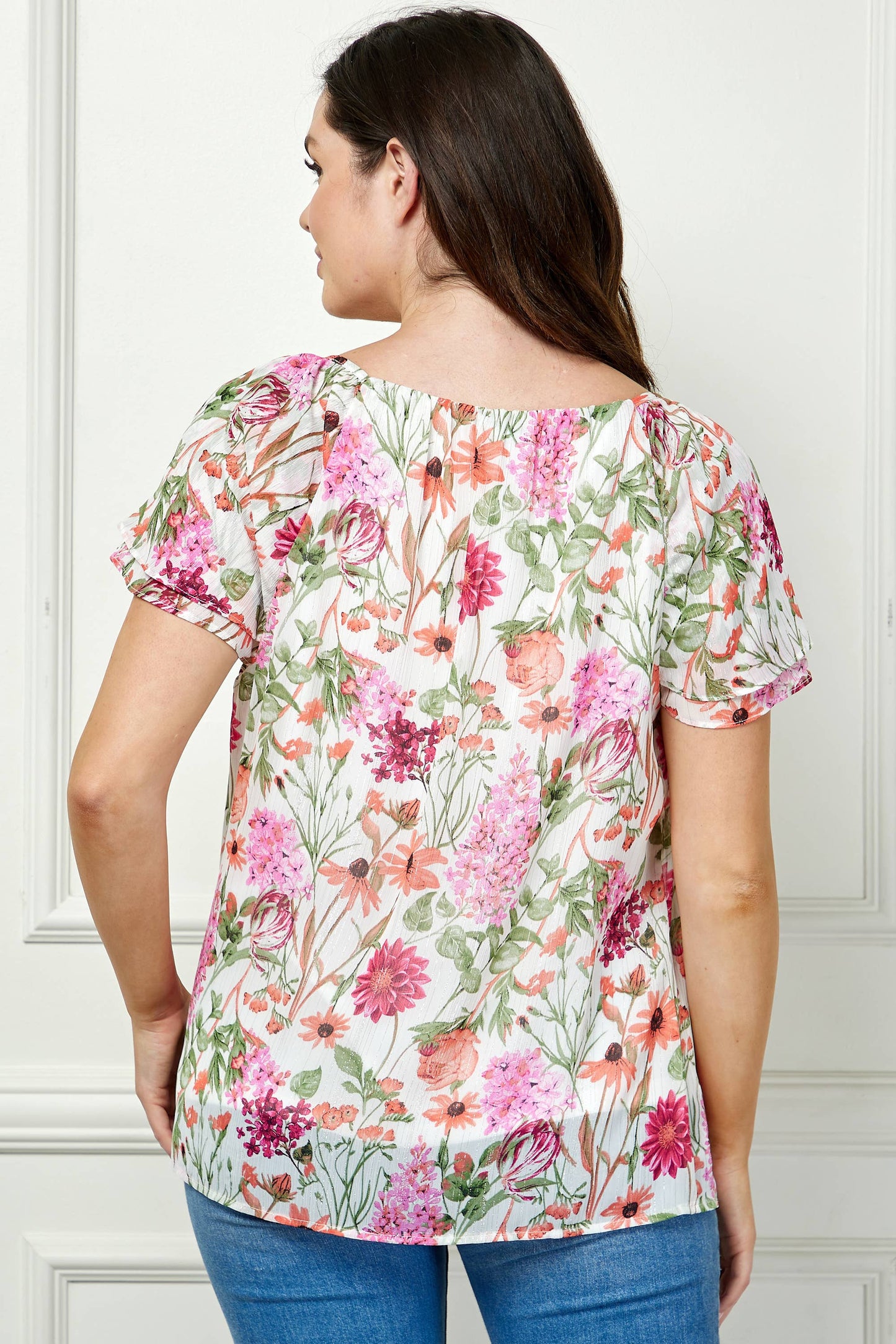 Curvy Blooming Pink Petals Blouse