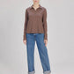 Collared Neck Henley Knit Top