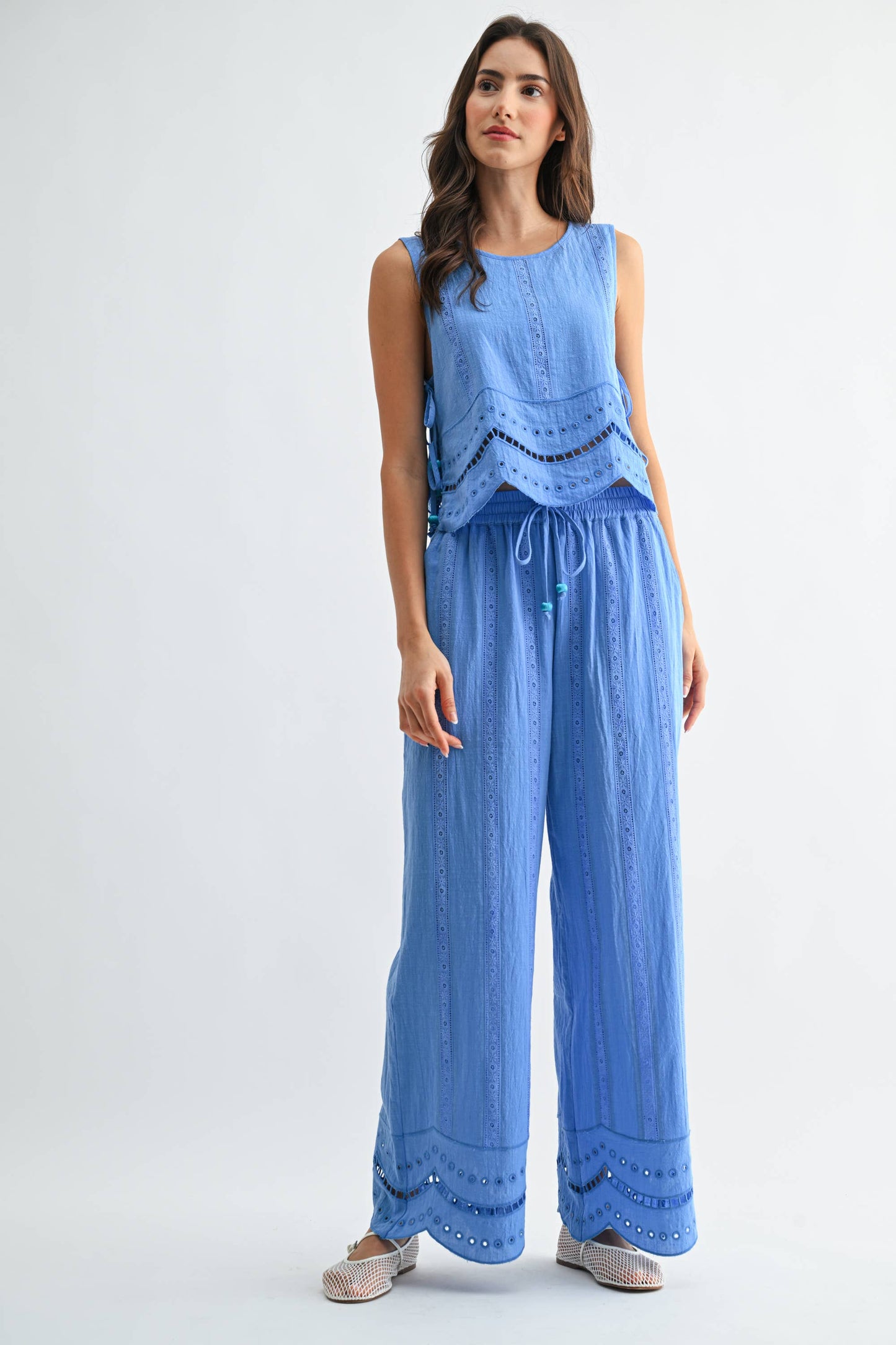 Embroidered Pant Matching Set