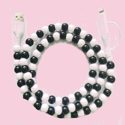 Beaded Data Cable 2 in 1 type-c to ip15 - Southern Sassy Boutique